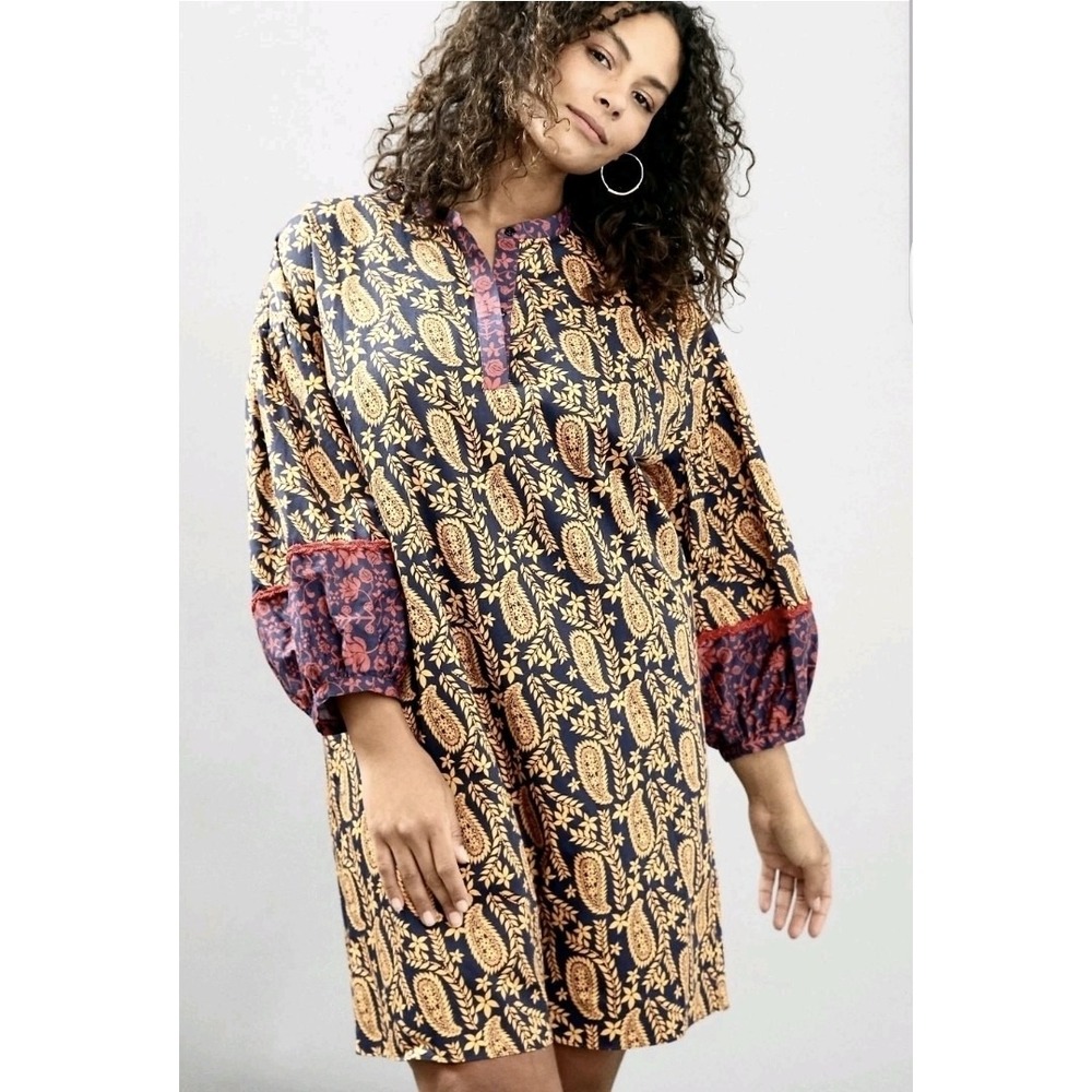 NWT Sachin & Babi x Anthropologie Celestine Paisley Tunic Dress XS Petite Boho